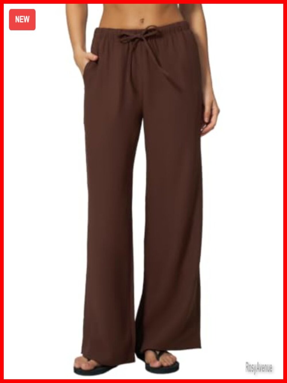 Wide Leg Palazzo Pants Wrinkle Resistant High Rise Drawstring Trousers